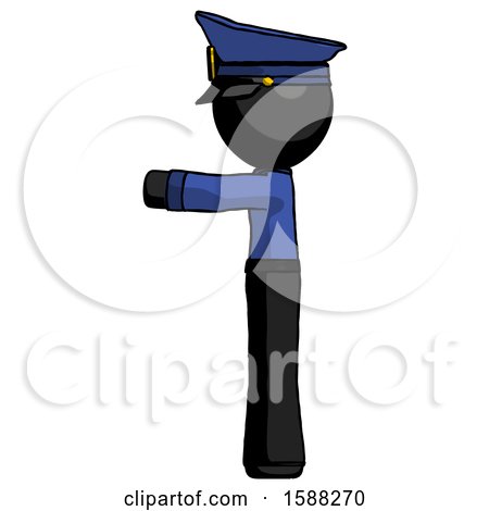 Black Police Man Pointing Left by Leo Blanchette