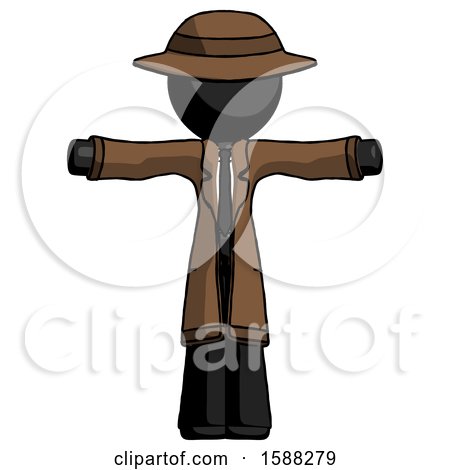Black Detective Man T-Pose Arms up Standing by Leo Blanchette