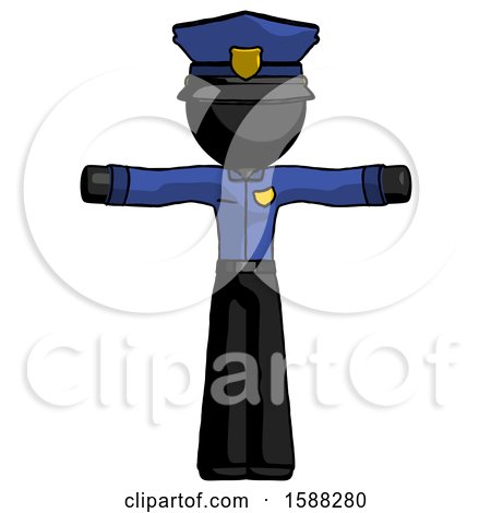 Black Police Man T-Pose Arms up Standing by Leo Blanchette