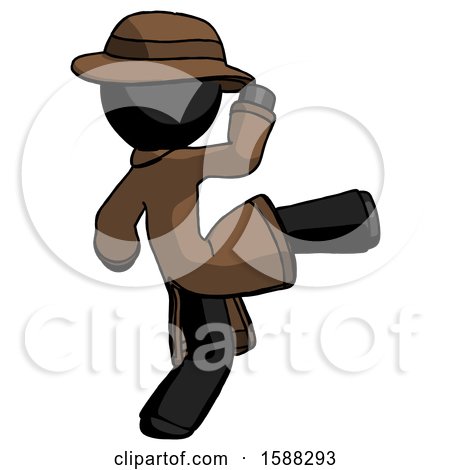 Black Detective Man Kick Pose by Leo Blanchette