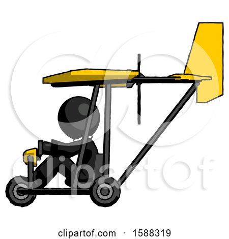 Black Clergy Man in Ultralight Aircraft Side View by Leo Blanchette