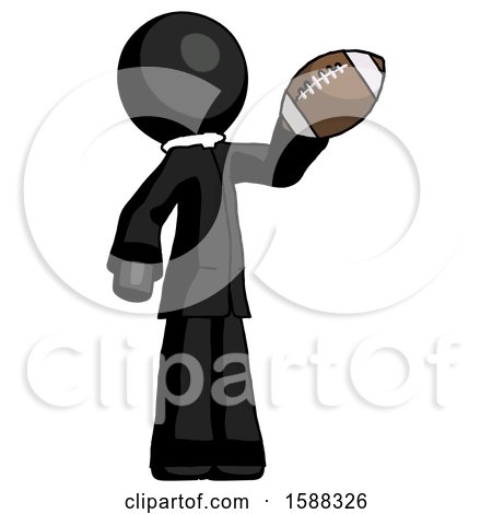 Black Clergy Man Holding Football up by Leo Blanchette
