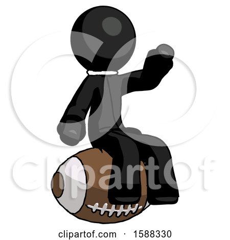 Black Clergy Man Sitting on Giant Football by Leo Blanchette