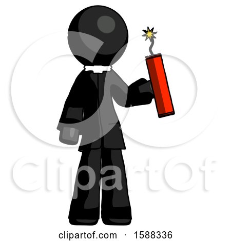 Black Clergy Man Holding Dynamite with Fuse Lit by Leo Blanchette