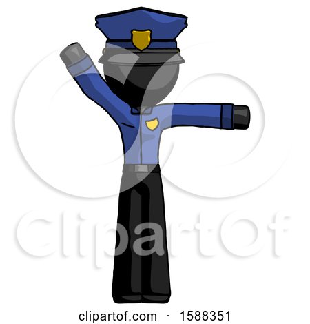 Black Police Man Directing Traffic Right by Leo Blanchette