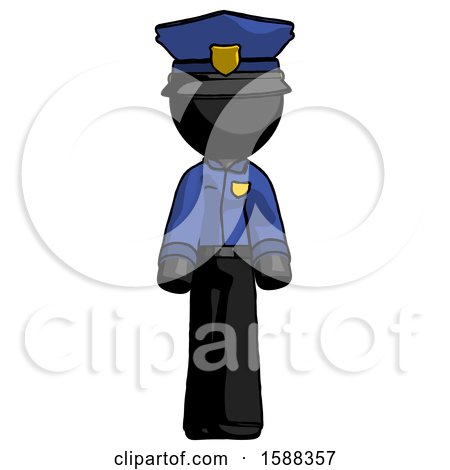 Black Police Man Walking Front View by Leo Blanchette