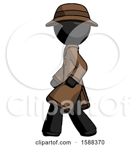 Black Detective Man Walking Left Side View by Leo Blanchette
