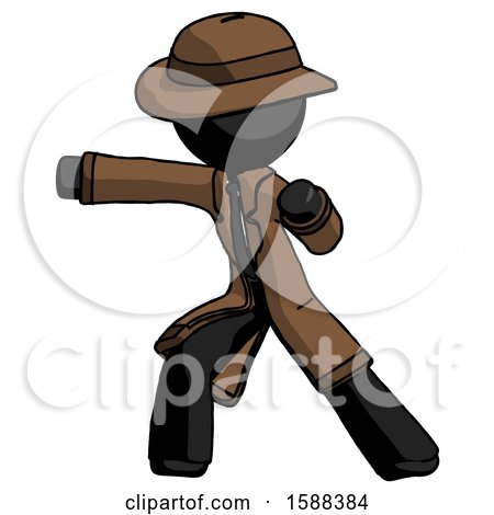Black Detective Man Martial Arts Punch Left by Leo Blanchette
