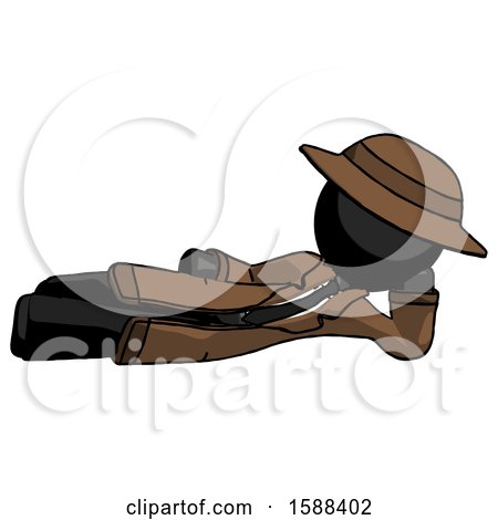 Black Detective Man Reclined on Side by Leo Blanchette