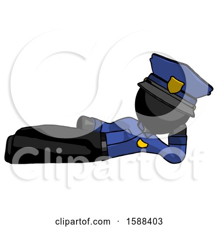 Black Police Man Reclined on Side by Leo Blanchette