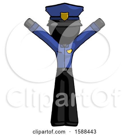 Black Police Man with Arms out Joyfully by Leo Blanchette