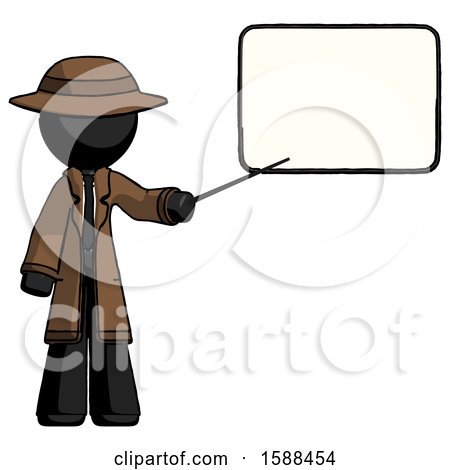 Black Detective Man Giving Presentation in Front of Dry-erase Board by Leo Blanchette