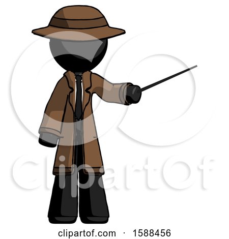 Black Detective Man Teacher or Conductor with Stick or Baton Directing by Leo Blanchette