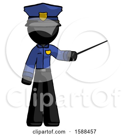 Black Police Man Teacher or Conductor with Stick or Baton Directing by Leo Blanchette