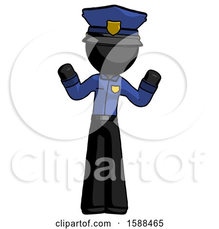 Black Police Man Shrugging Confused by Leo Blanchette