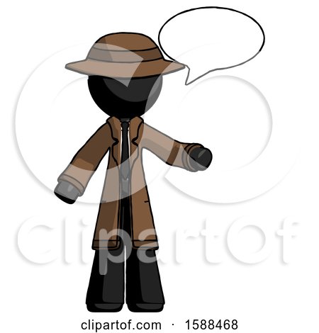 Black Detective Man with Word Bubble Talking Chat Icon by Leo Blanchette