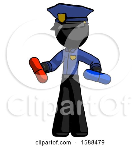 Black Police Man Red Pill or Blue Pill Concept by Leo Blanchette