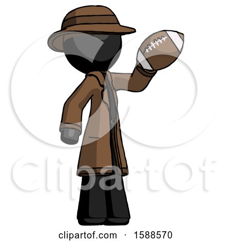 Black Detective Man Holding Football up by Leo Blanchette