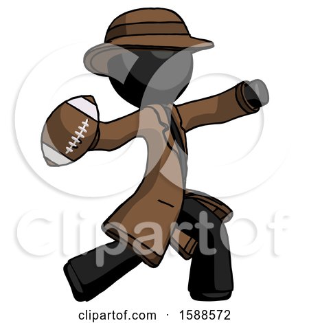 Black Detective Man Throwing Football by Leo Blanchette