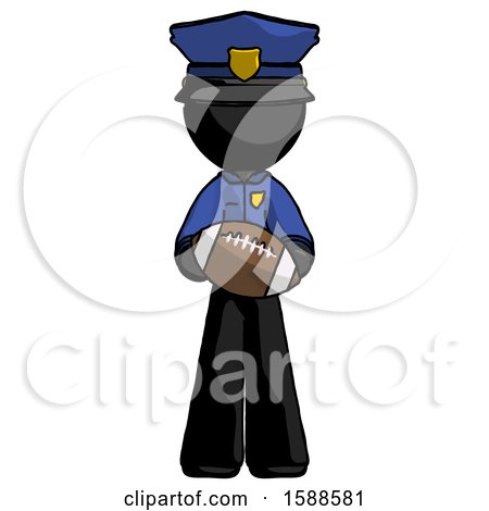 Black Police Man Giving Football to You by Leo Blanchette