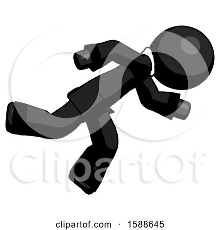 Black Clergy Man Running While Falling down by Leo Blanchette
