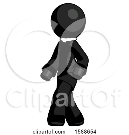 Black Clergy Man Man Walking Turned Left Front View by Leo Blanchette