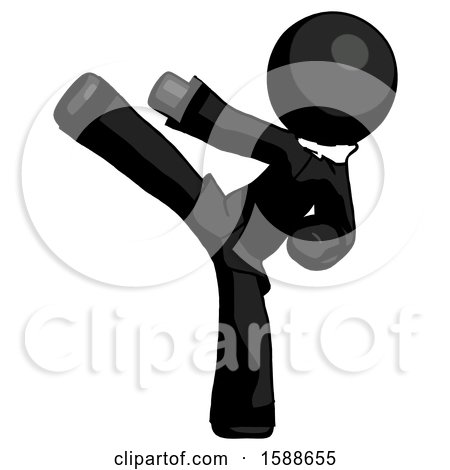 Black Clergy Man Ninja Kick Left by Leo Blanchette