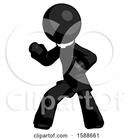 Black Clergy Man Martial Arts Defense Pose Left by Leo Blanchette