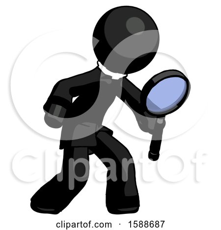 Black Clergy Man Inspecting with Large Magnifying Glass Right by Leo Blanchette