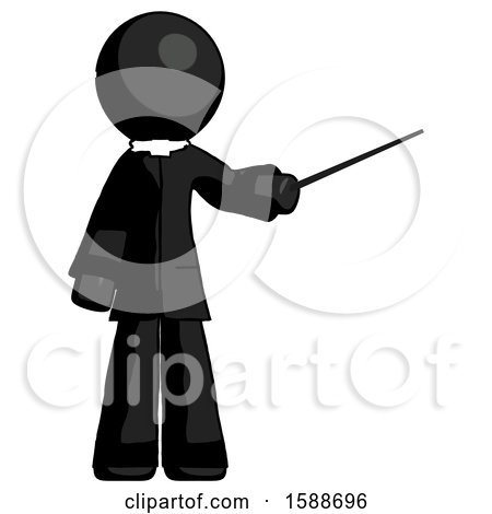 Black Clergy Man Teacher or Conductor with Stick or Baton Directing by Leo Blanchette