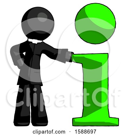 Black Clergy Man with Info Symbol Leaning up Against It by Leo Blanchette
