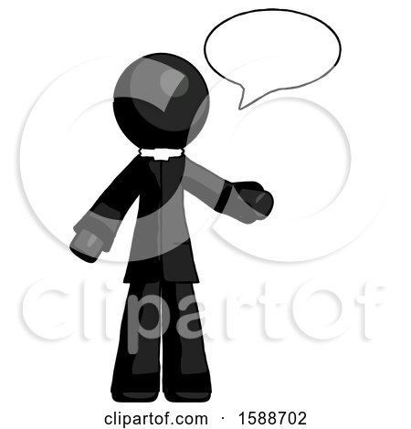 Black Clergy Man with Word Bubble Talking Chat Icon by Leo Blanchette