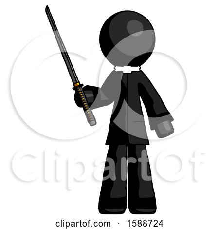 Black Clergy Man Standing up with Ninja Sword Katana by Leo Blanchette