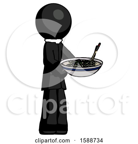 Black Clergy Man Holding Noodles Offering to Viewer by Leo Blanchette