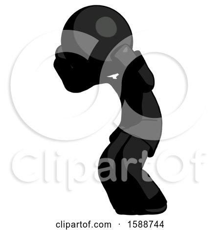 Black Clergy Man with Headache or Covering Ears Turned to His Left by Leo Blanchette