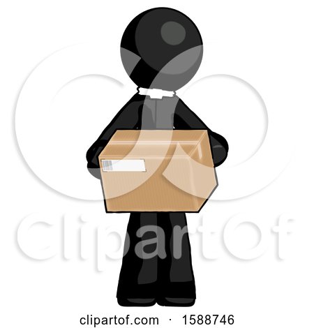 Black Clergy Man Holding Box Sent or Arriving in Mail by Leo Blanchette