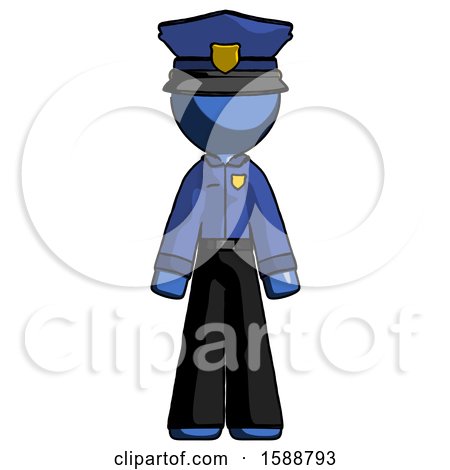 Blue Police Man Standing Facing Forward by Leo Blanchette