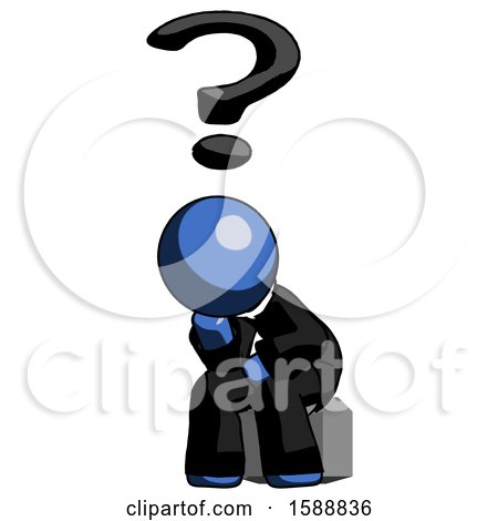 Blue Clergy Man Thinker Question Mark Concept by Leo Blanchette