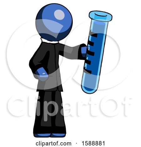 Blue Clergy Man Holding Large Test Tube by Leo Blanchette
