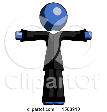 Blue Clergy Man T-Pose Arms up Standing by Leo Blanchette