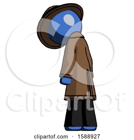 Blue Detective Man Depressed with Head Down, Back to Viewer, Left by Leo Blanchette