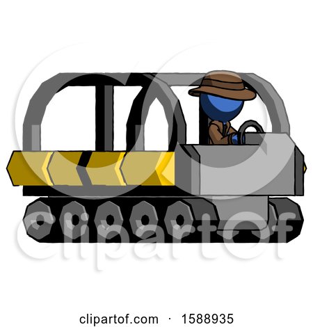 Blue Detective Man Driving Amphibious Tracked Vehicle Side Angle View by Leo Blanchette
