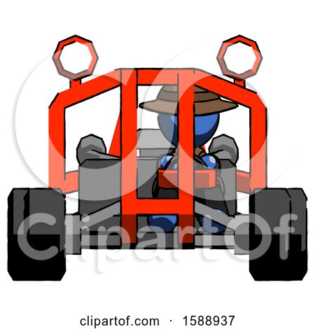 Blue Detective Man Riding Sports Buggy Front View by Leo Blanchette