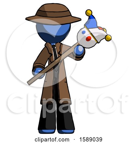 Blue Detective Man Holding Jester Diagonally by Leo Blanchette