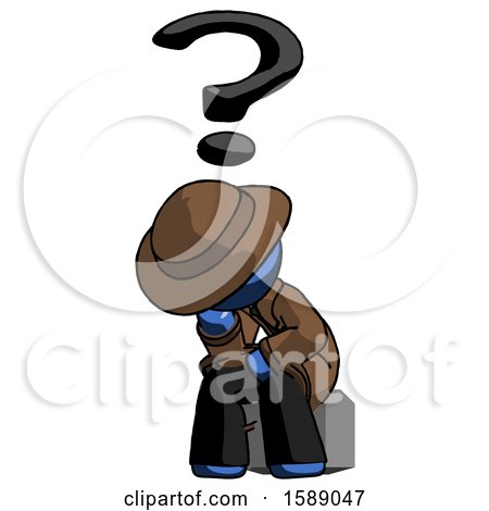 Blue Detective Man Thinker Question Mark Concept by Leo Blanchette