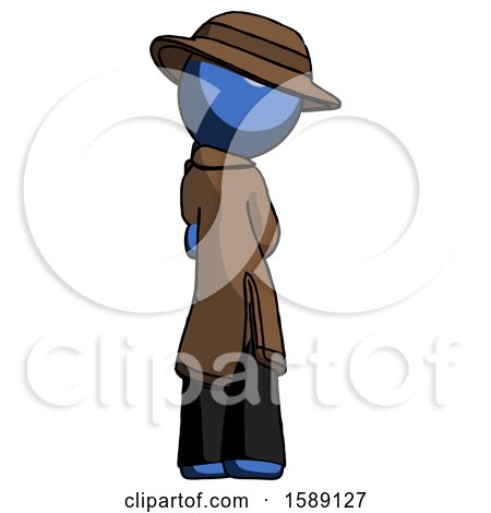 Blue Detective Man Thinking, Wondering, or Pondering Rear View by Leo Blanchette