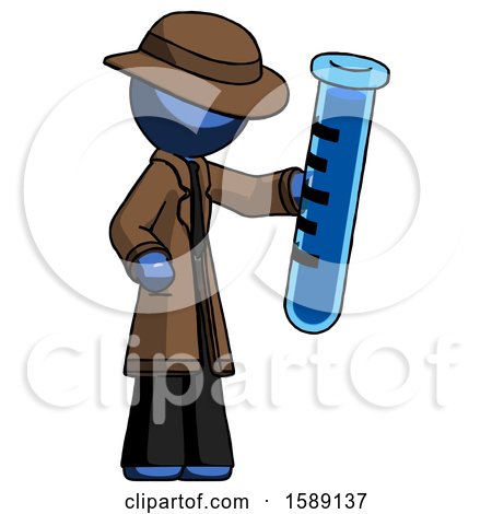 Blue Detective Man Holding Large Test Tube by Leo Blanchette