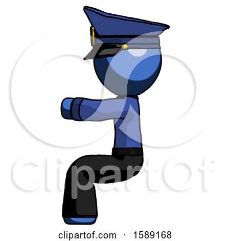 Blue Police Man Sitting or Driving Position by Leo Blanchette