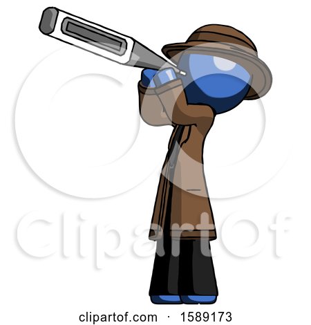 Blue Detective Man Thermometer in Mouth by Leo Blanchette