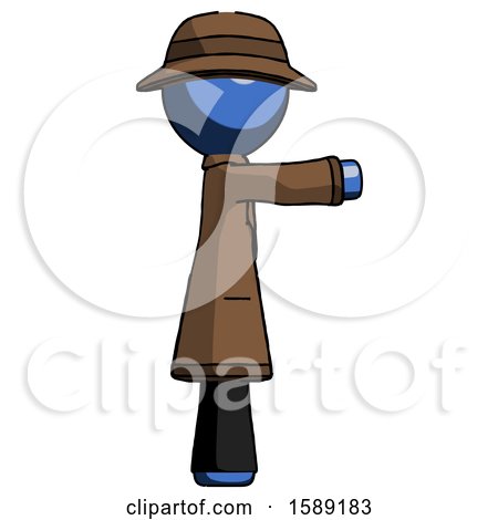 Blue Detective Man Pointing Right by Leo Blanchette